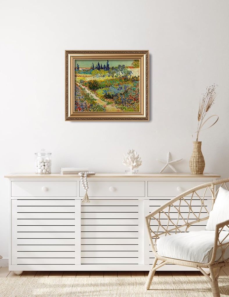 Van Gogh Garden at Arles Print, Framed Wall Art, Totle Size: 26x22 in