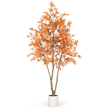 Artificial Maple Tree, 7FT Fall Tree with Pot for Outdoor Indoor