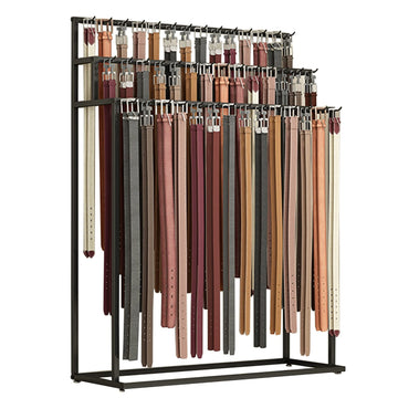 Floor Mounted Metal Belt Hanger Scarf Rack for Retail (100X40X150CM)