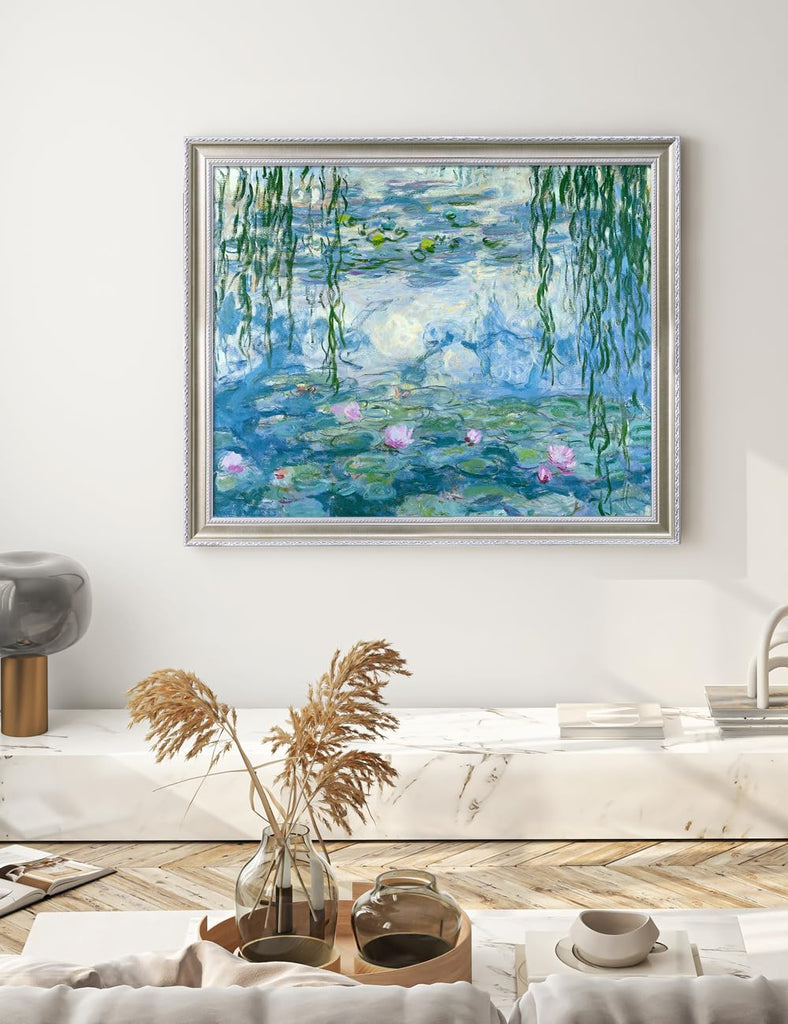 Claude Monet Wall Art Framed, Water Lilies, 35x28''