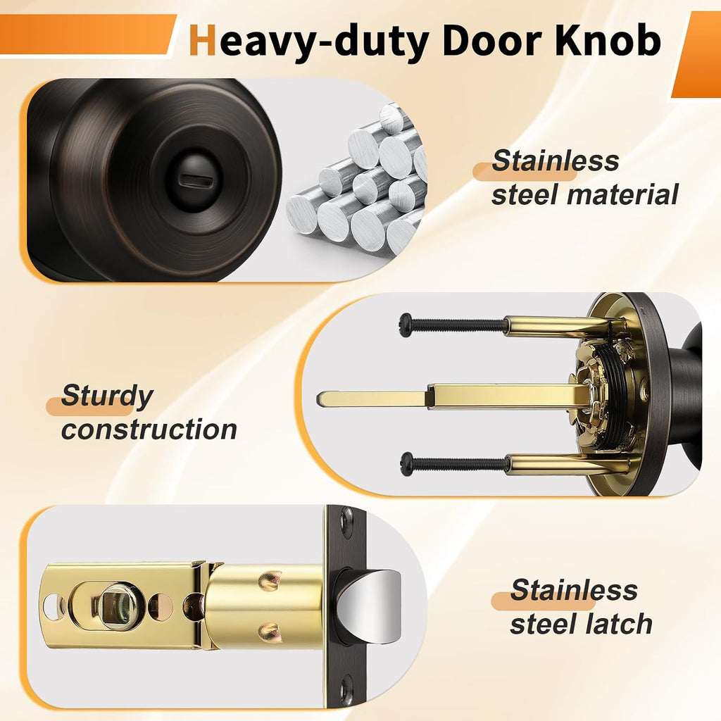 Privacy Door Knob Bed Bathroom Interior Door Handle Lock Oil Rubbed Bronze
