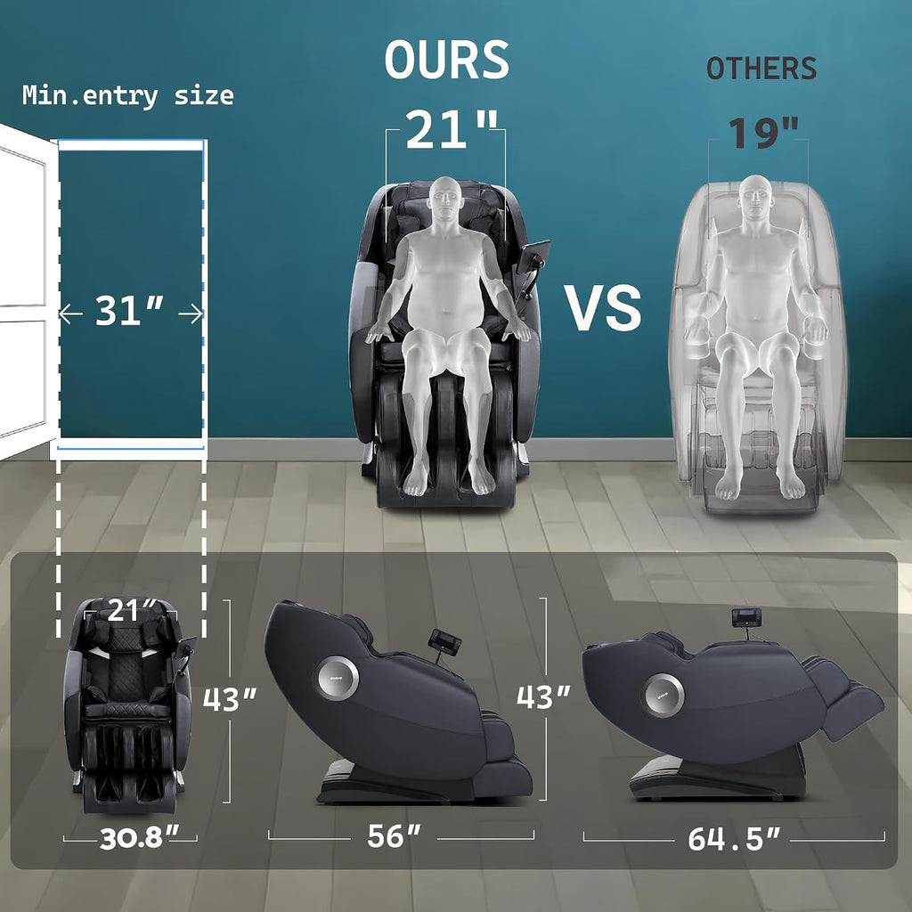 Massage Chair, Zero Gravity Full Body Massage Chair, Shiatsu Recliner with 14 Massage Points, Lumbar & Calf Heating