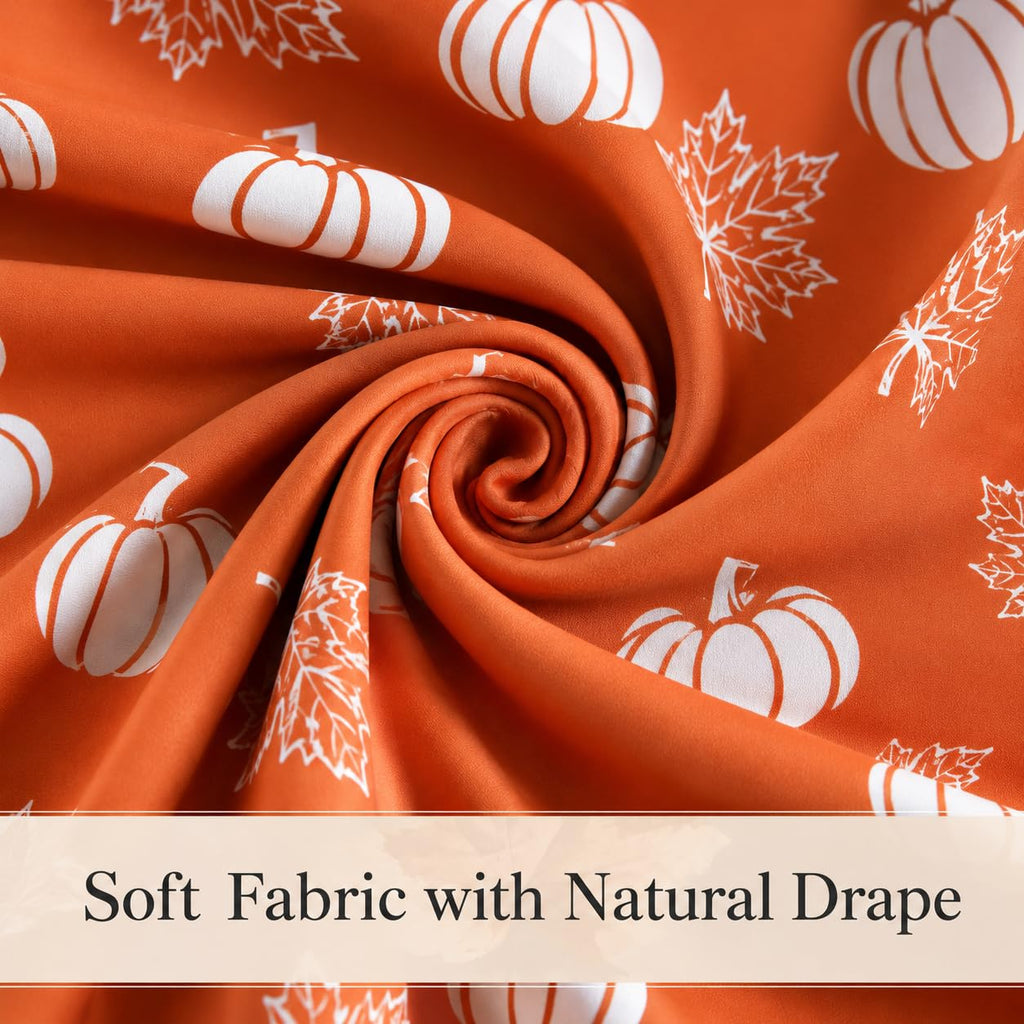Fall Pumpk Curtains 3 Piece Set Tier Valance