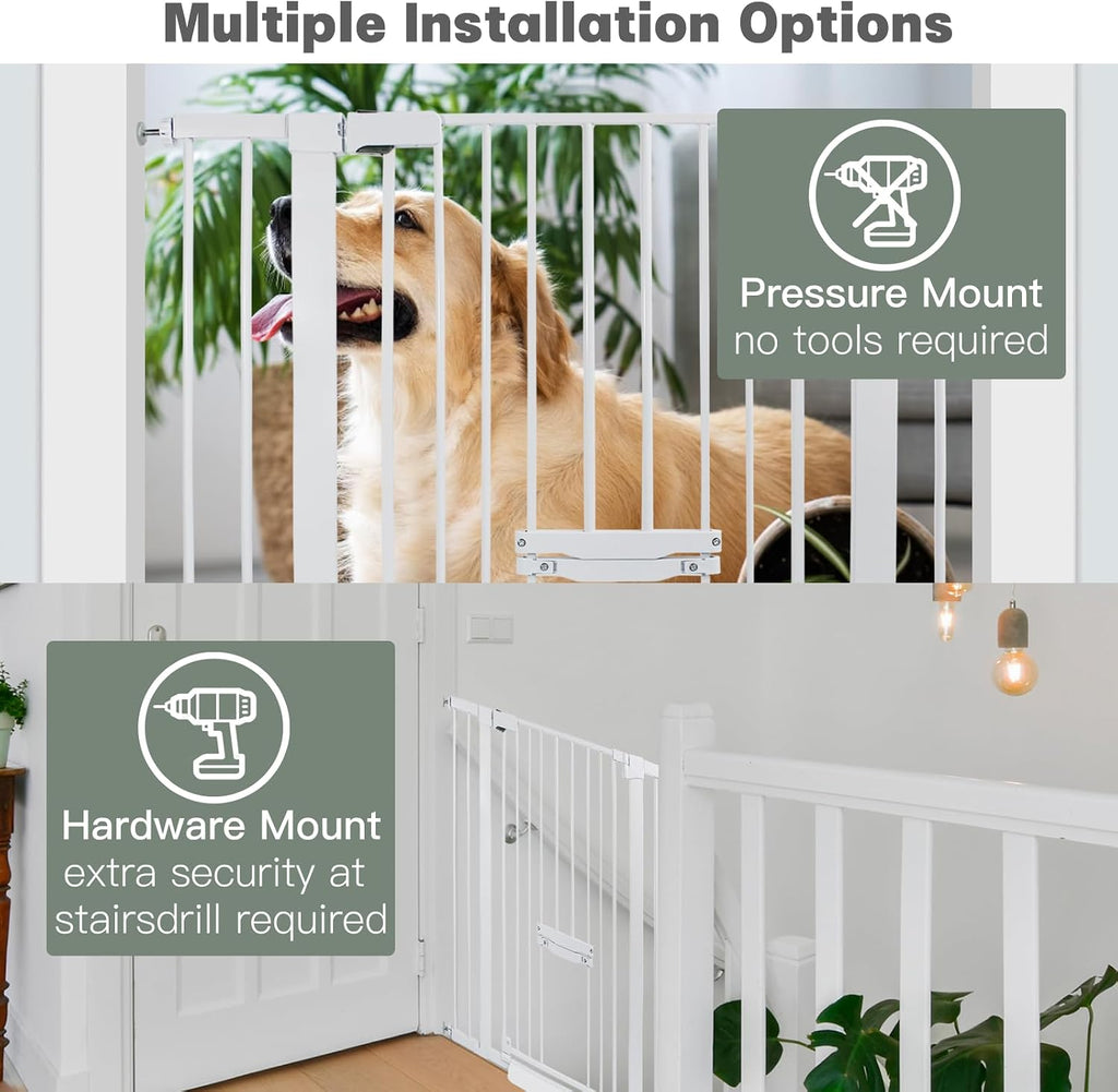 37 Inch Tall Baby Gate with Small Cat Door