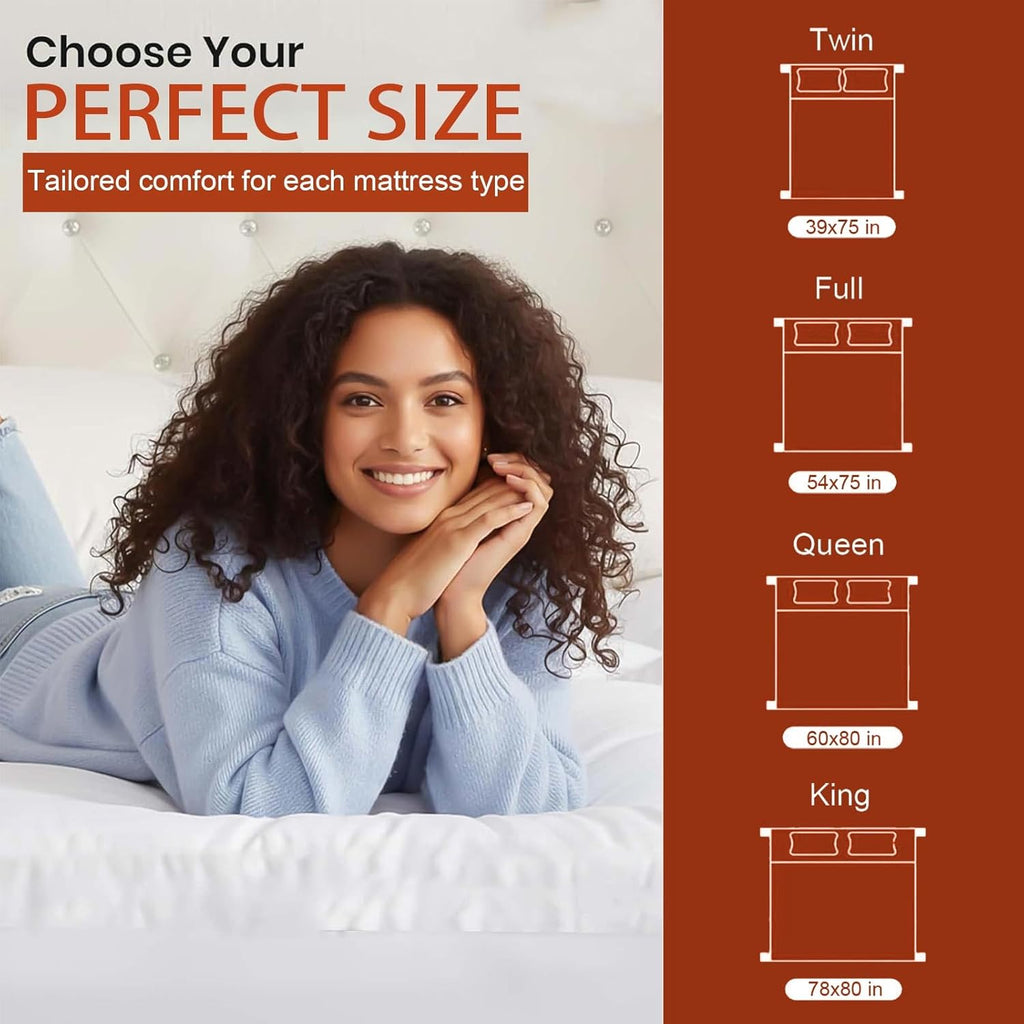 Luxury Hotel Sellected 3 Inch Mattress Topper, Goose-Down-Like Fiber Mattress Topper for Any Season Any Room, Ultra