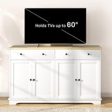 Sideboard Buffet Cabinet with Storage, 55" Modern Kitchen Cabinet with 4 Doors, 2 Drawers and 2 Adjustable Shelves