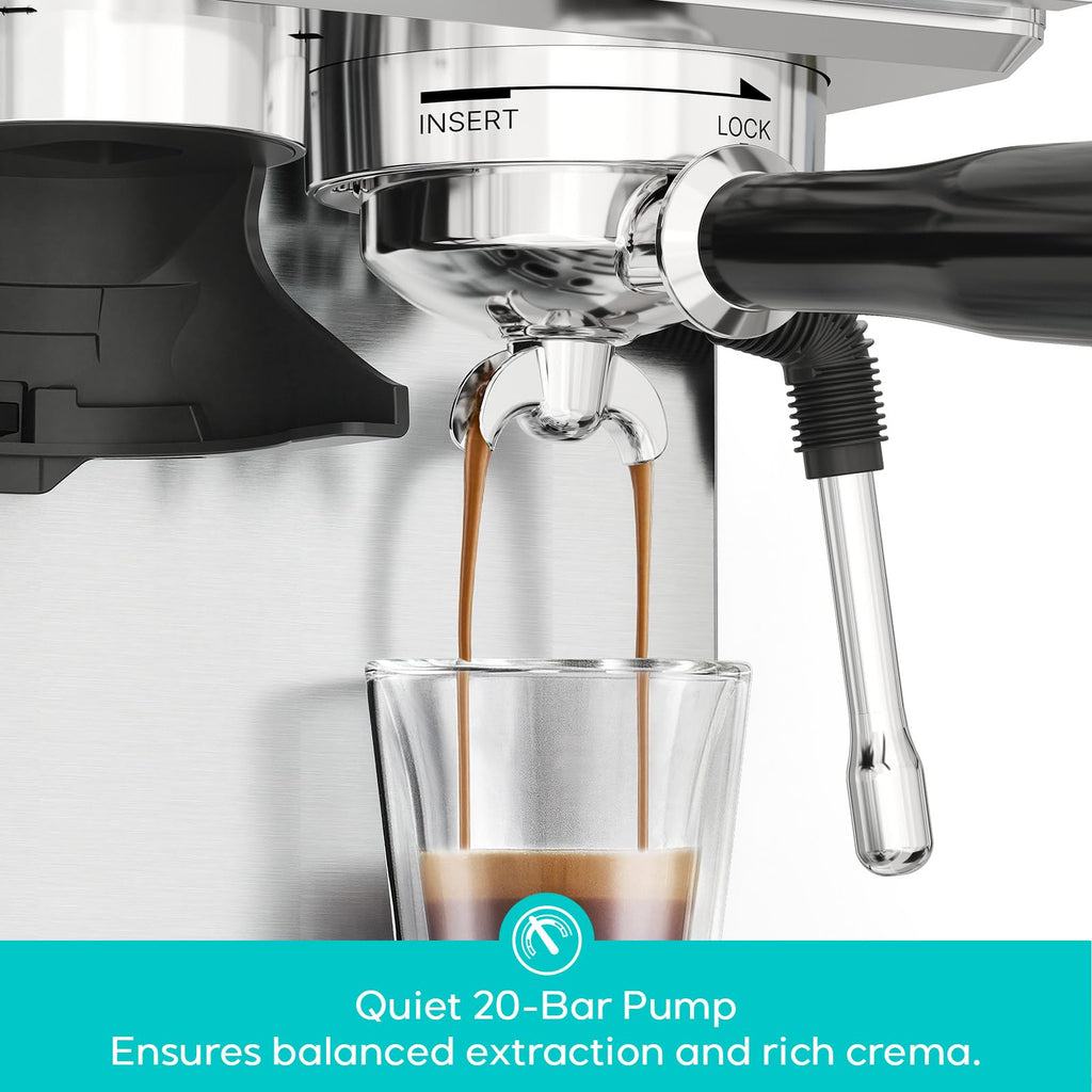Espresso Machine with Built-in Grinder and Steam Wand
