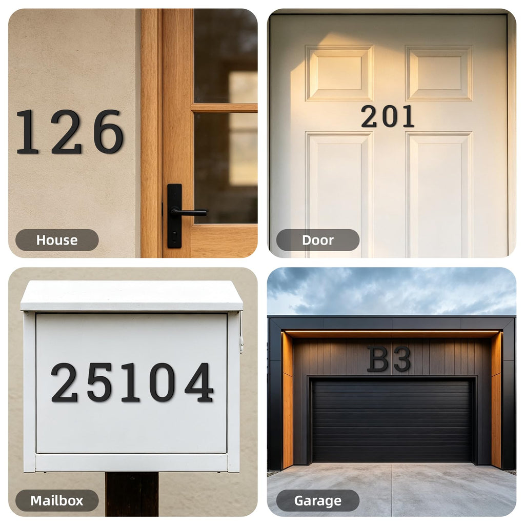 12" Acrylic House Numbers, Self-adhesive Mailbox Numbers for outside (5)
