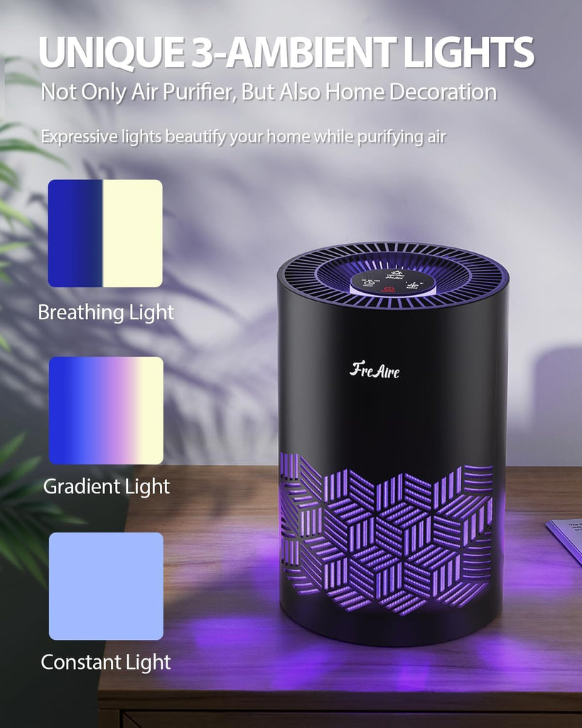 Air Purifiers for Bedroom Up to 1086 Ft², Air Purifiers for Home with Lights, HEPA Air Purifier Remo