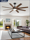 Fanbulous 60" Ceiling Fan with LED Light and Remote - Classic Black