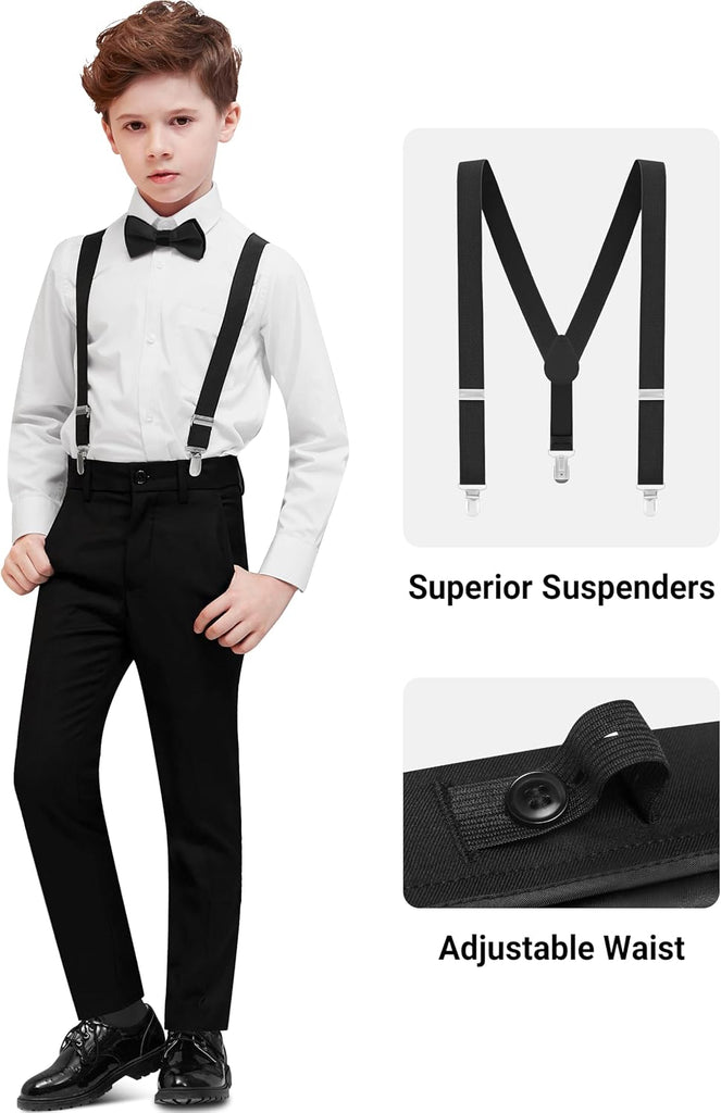 Boys Suit Piece & Piece Tuxedo for Kids with Suspenders