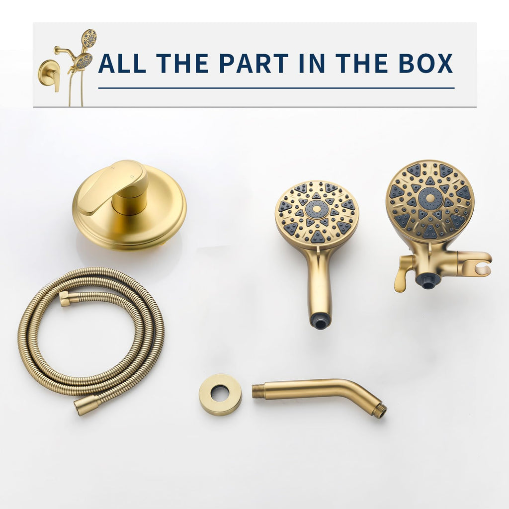 Shower Faucet Set Complete Shower Kit Dual Shower Head and Handheld 2 in 1 Combo Set Shower System Shower Trim Kit