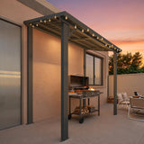 5' x 8' Outdoor Hardtop Grill Gazebo, Wall-Mounted Pergola H - Image 2