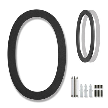 8 Inch Modern house Numbers for Outside Metal, Black large Address Number 0
