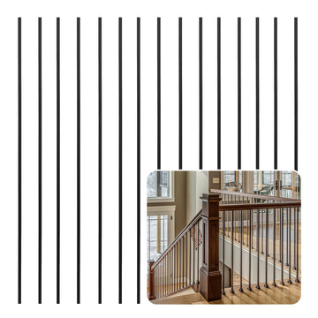 30Pcs Iron Balusters 44''x1/2" Square Hollow Metal Stair Spindles