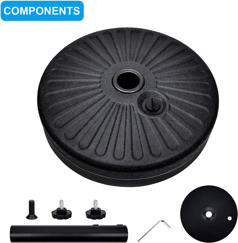 20" Round Heavy Duty Patio Umbrella Base Stand with Steel Umbrella Holder