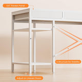 47" Computer Desk with 6 Drawers, Home Office Gaming Desks with Storage Shelves