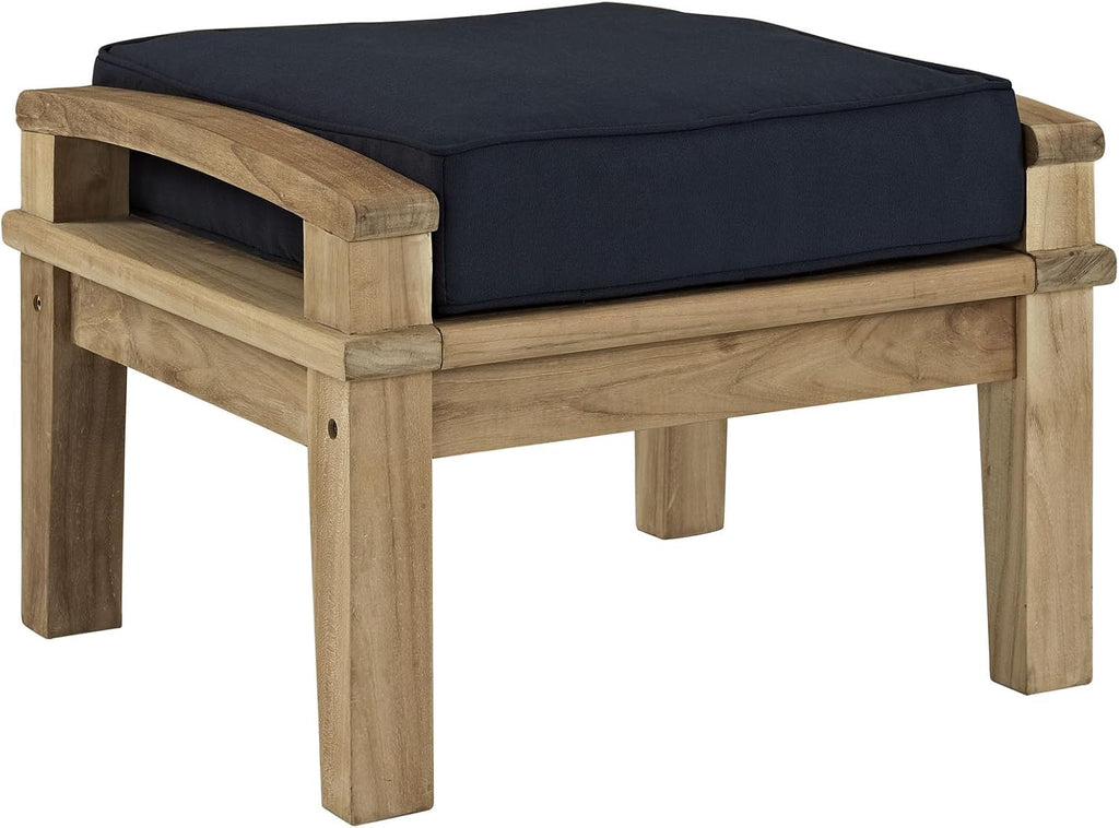 Marina Premium Grade A Teak Wood 5-Piece Outdoor Patio Furniture Set in Natural Navy