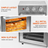 Air Fryer Toaster Oven Combo, 16.9QT Oven Countertop 5 Functions in 1, 4 Accessories Included, Stainless, Up to 450°F
