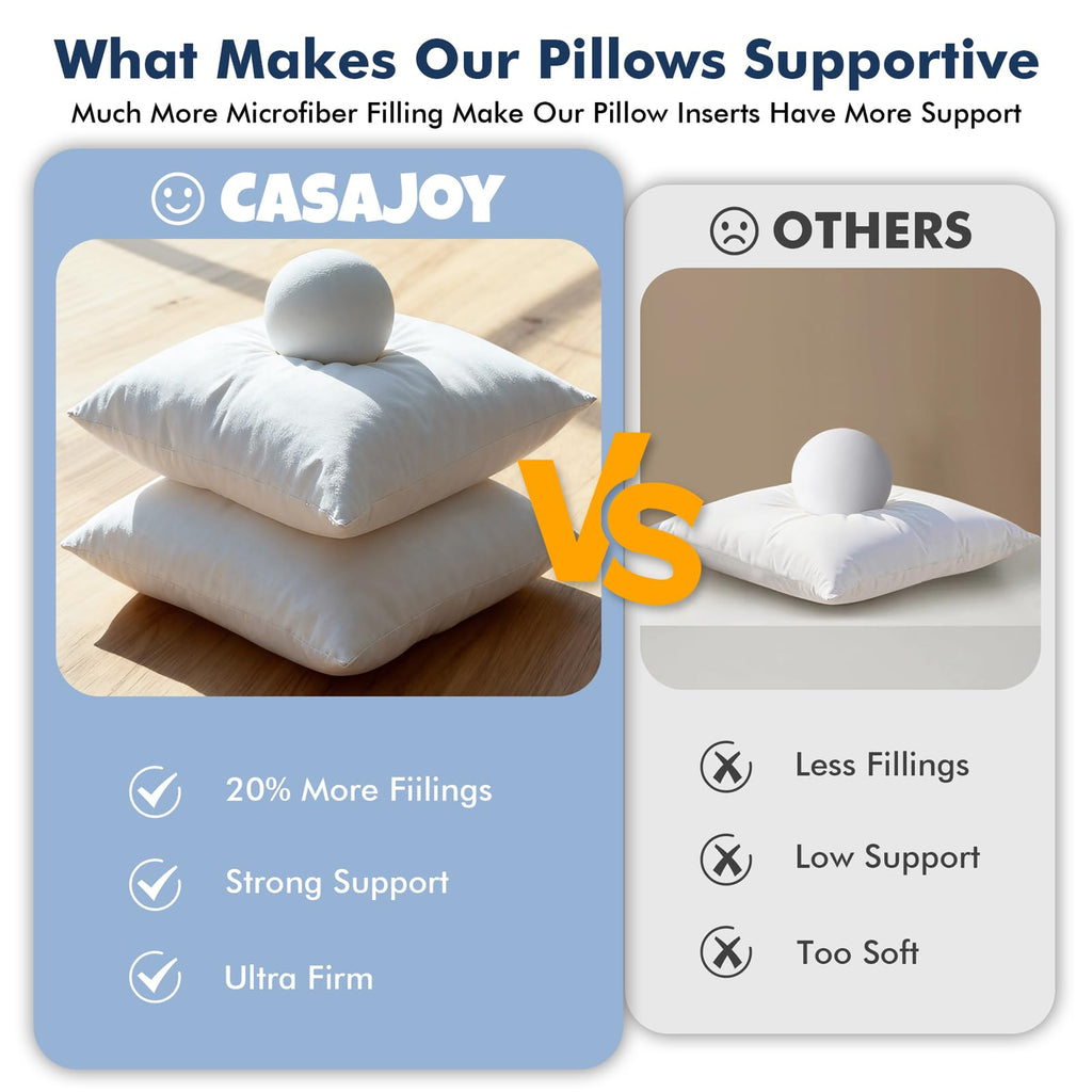4 Pack 20x20 Outdoor Pillows, Water Resistant Throw Pillow Inserts
