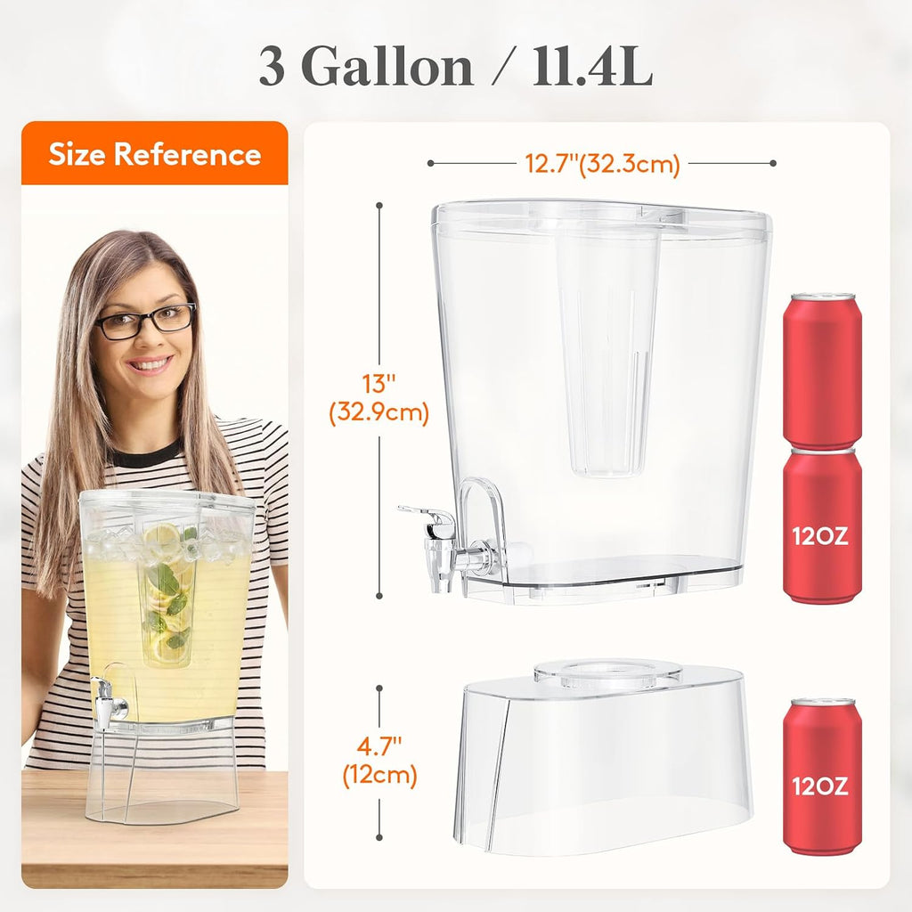 Gal Drink Dispenser with Fruit Infuser & Leak-Proof Spigot - Set of 2