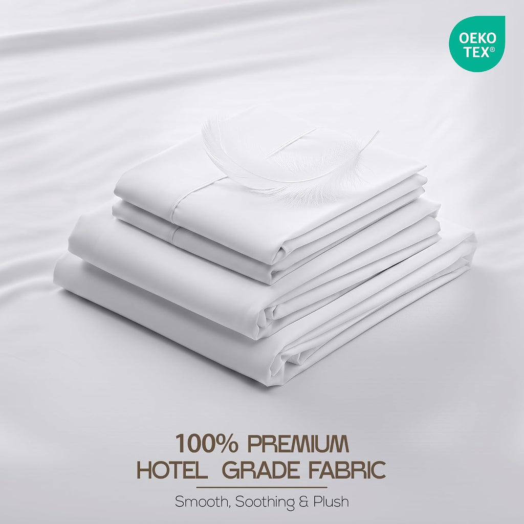 Hotel Queen Sheet Set - 4 Piece Luxury Bedding Sheets, Deep Pocket Soft & Breathable Microfiber Bed Sheets, 1 Fitted