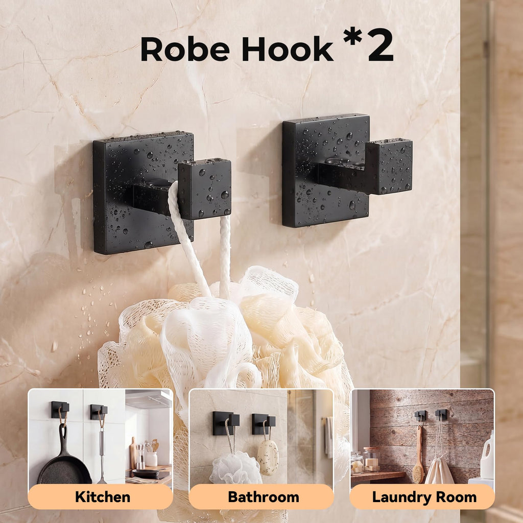 5-Piece Bathroom Hardware Set, 23.6 Inch Towel Bar Set Stainless Steel Towel Racks Round Towel Bar, Towel