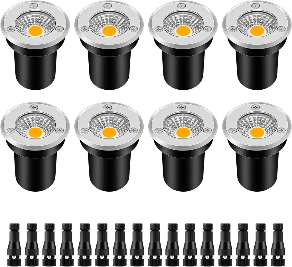 Low Voltage Landscape Lighting LED Well Lights 3W 12V-24V in Ground Light IP67 Waterproof Outdoor Low Voltage