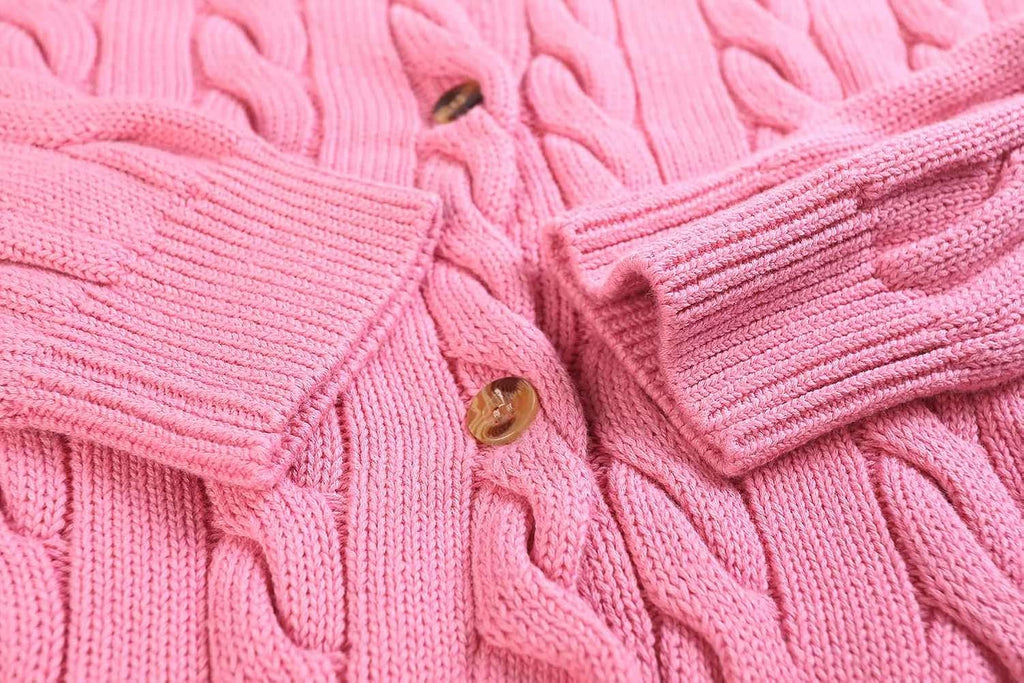 Little Girls Boys Cardigan Toddler Unisex Chunky Cable Knit Cotton Button Up Sweater