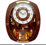 Armor 18" H Brown and Golden Color Classic Rotating Pendulum Wall Clock Decorative Wall Timepiece Adds Timeless Charm to Any Room Unique...