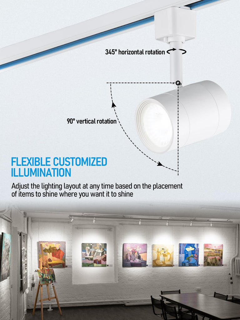 Studio Series 8.5W H Track Lighting Heads, 4000K, White