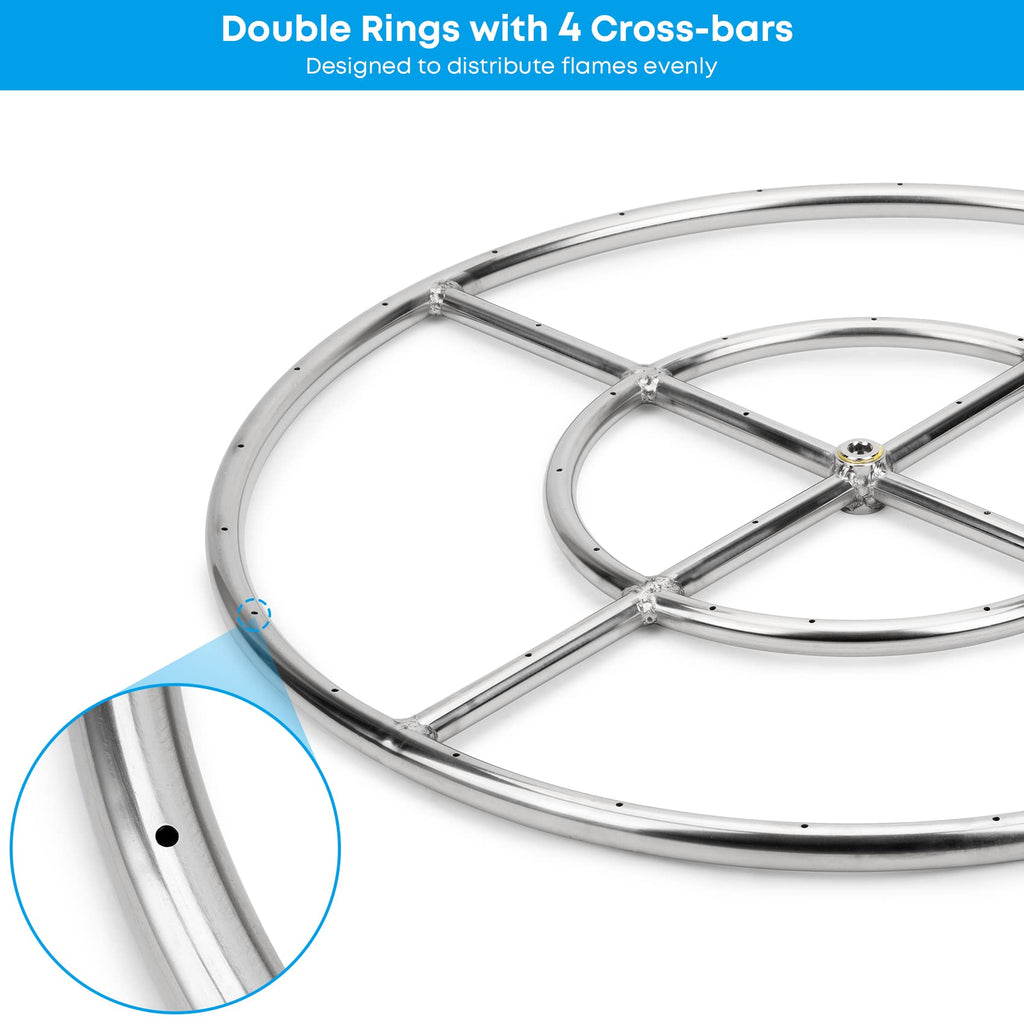 Propane Gas Fire Pit Stainless Steel Burner Ring Installation Kit