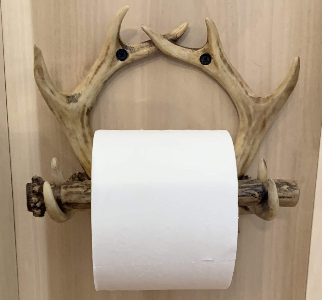 Deer Antler Wall Mounted Toilet Paper Holder - Bathroom Decor