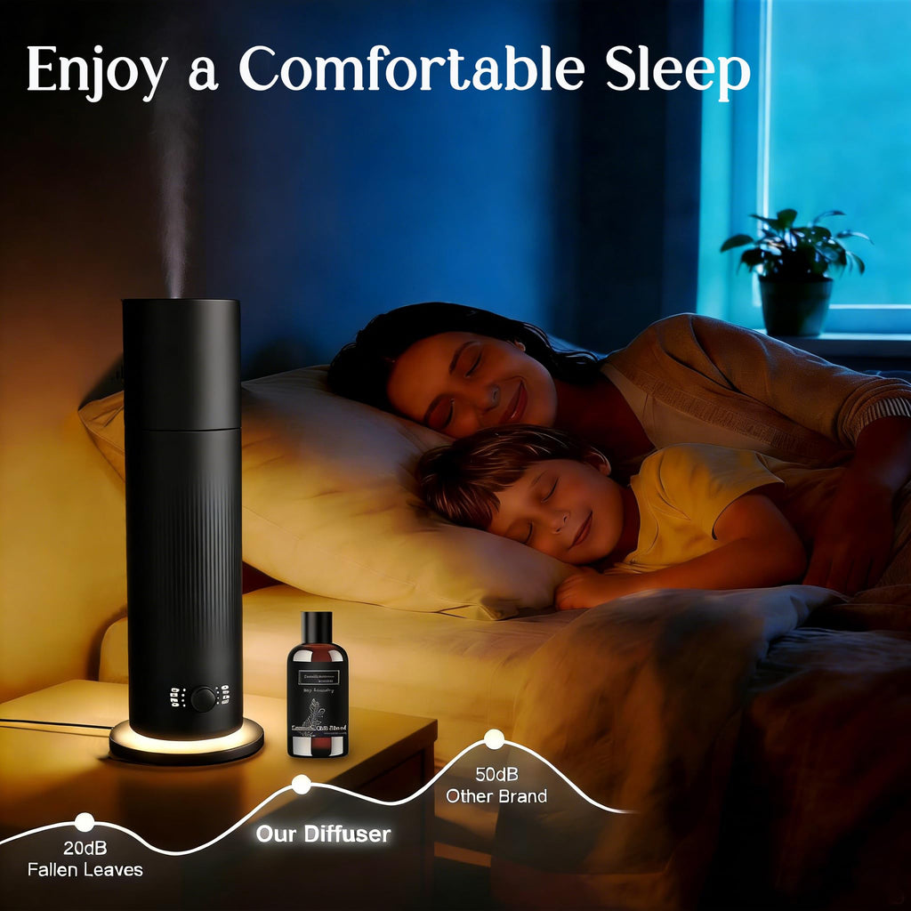 Waterless Essential Oil Diffuser, Scent Air Machine with Hotel Scent Oil, Covers Up to 1000 Sq.Ft, Adjustable Mist &