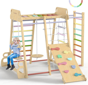 Upgraded Indoor Jungle Gym in-1 Playground Kids Climbing Toys