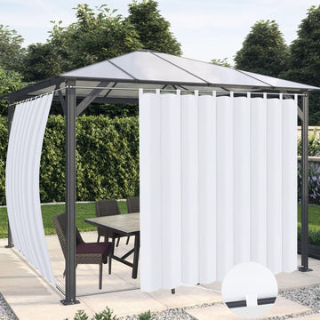 Waterproof Outdoor Curtains | Privacy Sun Blocking Outside Curtain Set for Porch, Pergola and Cabana 110 x 108 inch