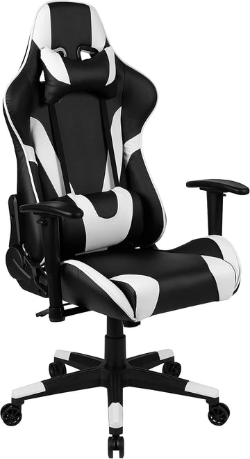 X20 Fully Reclining LeatherSoft Racing Style Gaming Chair with Headrest, Lumbar Pillows, Ergonomic Swivel Computer