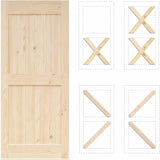 5-in-1 Design Solid Natural Pine Wood Barn Door, 26in Wide 84in High, Unfinished and Unassembled, wi