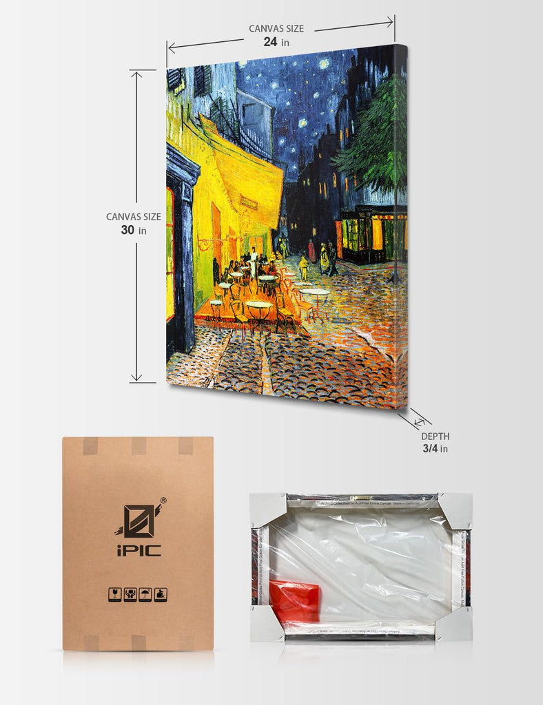 Van Gogh Cafe Terrace at Night Canvas Wall Art, 30x24 in