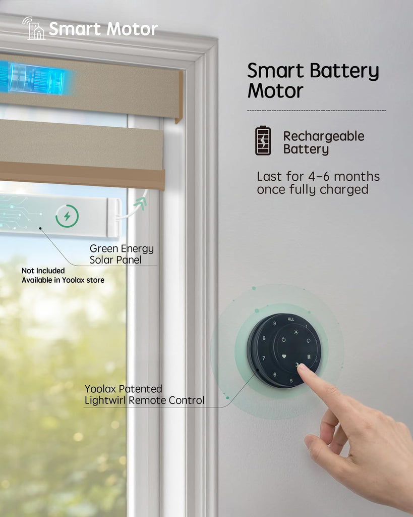 Motorized Zebra Blinds with Remote, Light Filtering Smart Blinds