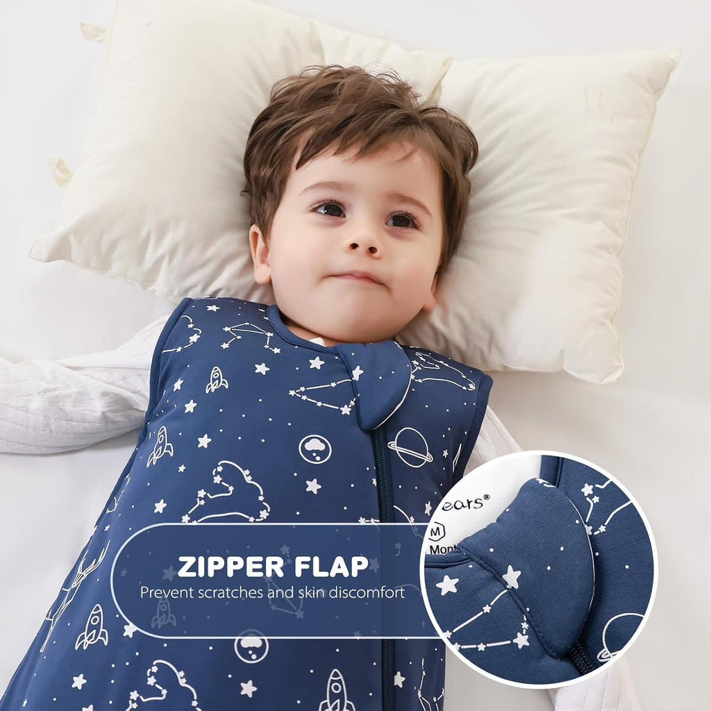 Unisex Rayon Made from Bamboo Sleep Sack with Way Zipper,2.5 Tog Baby Winter Sleep Sack(Navy Blue, )