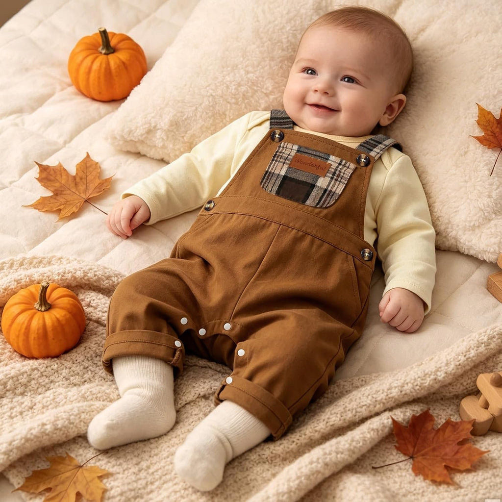 Baby Boy Clothes Outfits Long Sleeve Bodysuit & Overalls
