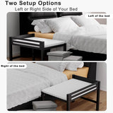 41‘’x27''Bedside Dog Bed with Stairs, Wooden Elevated Dog Bunk Bed Cosleeper with Removable Mattress
