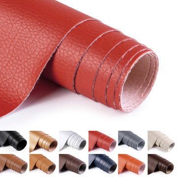 Vinyl Fabric by the Yard, 54" W 0.7MM Faux Leather, Red 30 Yds Roll