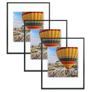 16x20 Black Aluminum Floating Picture Frame, 3 Pack