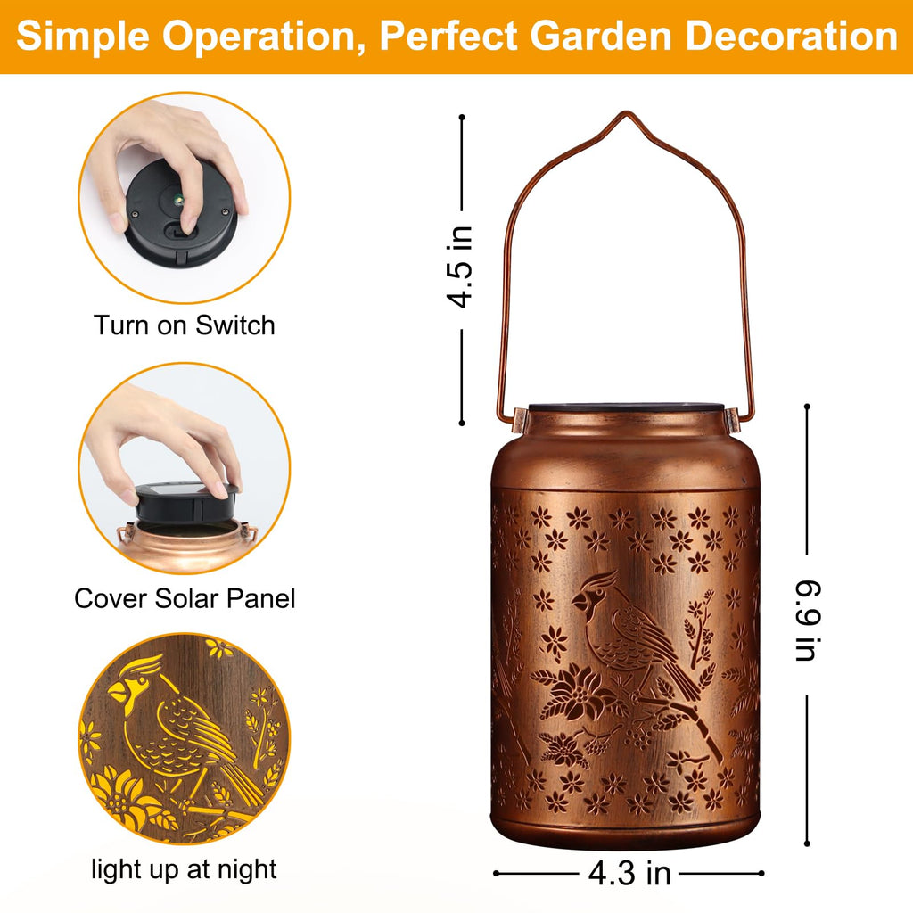 Lantern Outdoor Waterproof Garden Decor Gifts for Women Mom Grandma
