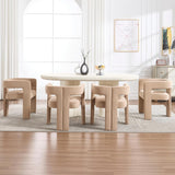 Modern Dining Chairs Set of 6, Upholstered Side Chairs Velvet Fabric Guest Chairs with Barrel Backrest Armchair for