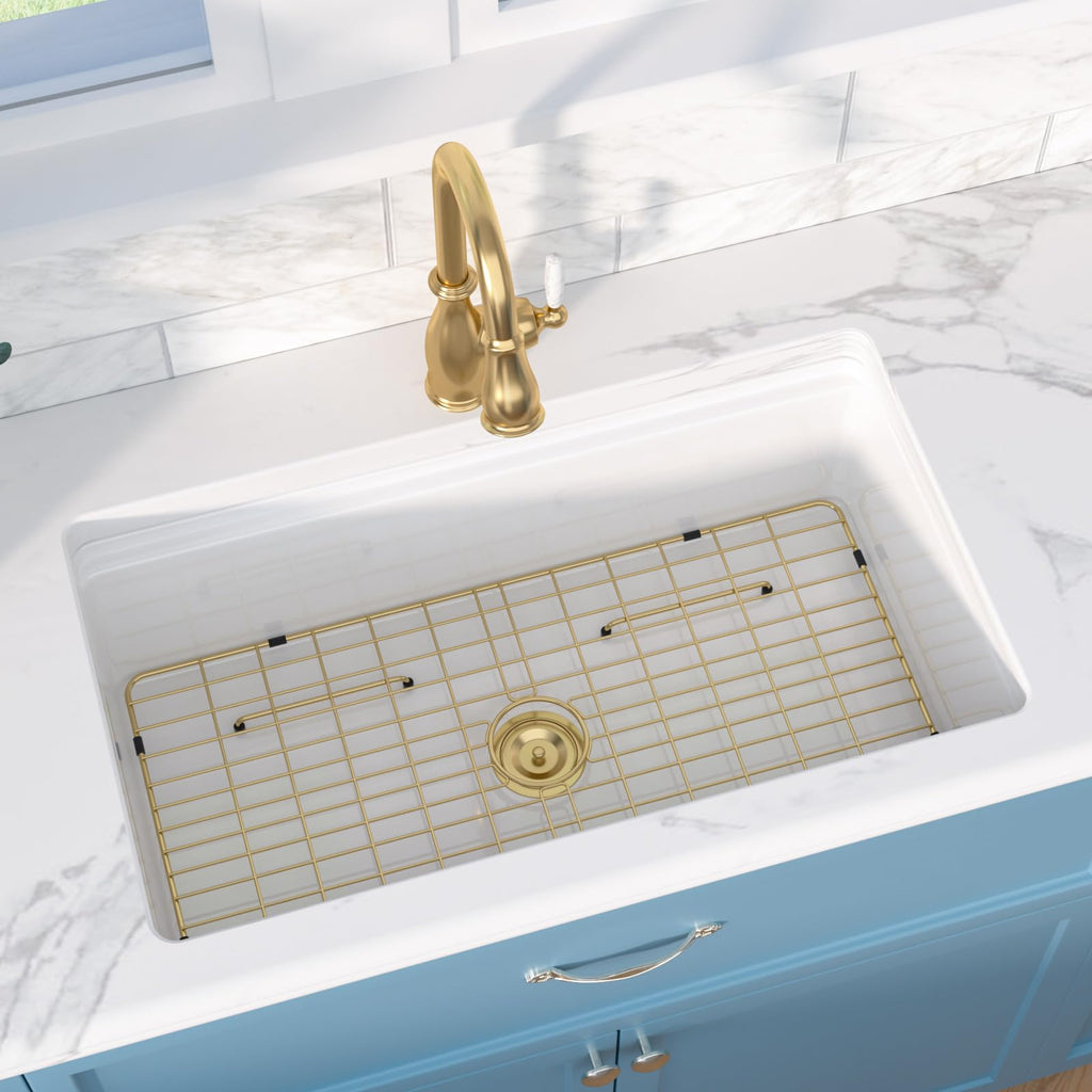 33 Inch White Undermount Sink Workstation - 33 x 19 Inch White Kitchen Sink Drop In Single Bowl Ledge Workstaion