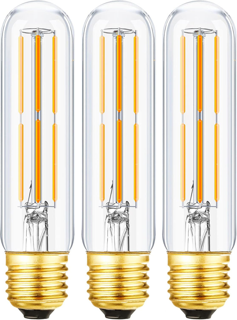 T10 Led Bulb,Dimmable Tubular Vintage LED Edison Bulbs 6W,Equivalent 60 Watt,600LM,Warm White 2700K,Clear Glass,E26