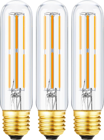 T10 Led Bulb,Dimmable Tubular Vintage LED Edison Bulbs 6W,Equivalent 60 Watt,600LM,Warm White 2700K,Clear Glass,E26